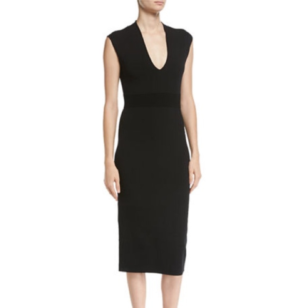 Michael Kors V-Neck Sleeveless Midi Dress